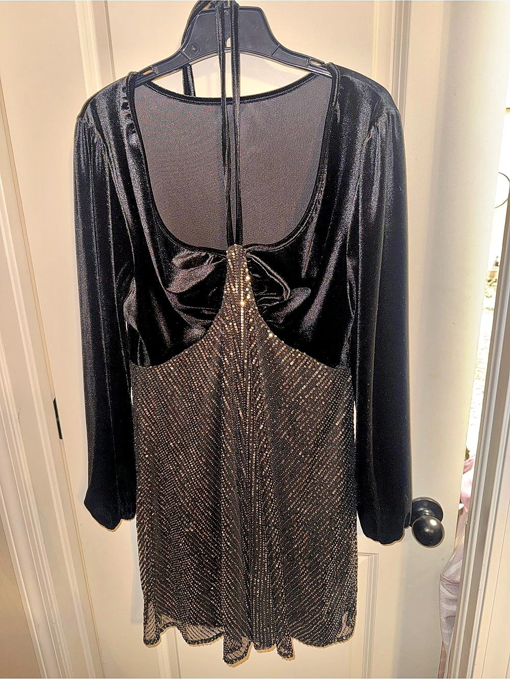 Black & Gold Mini Dress Like New